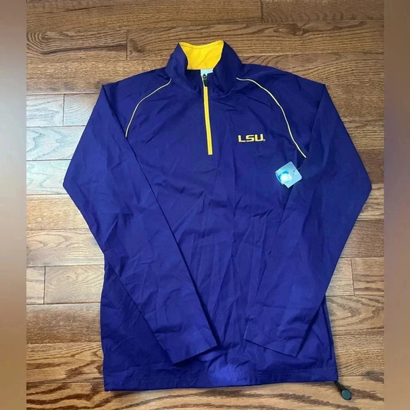 NWT!! RUSSELL- LSU Tigers Men's Windbreaker 1/4 Zip Jacket Sz M - Picture 1 of 8